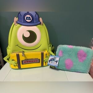 *Bundle* Loungefly Disney Pixar Monsters Inc. Mike Wazowski Mini Backpack NWT